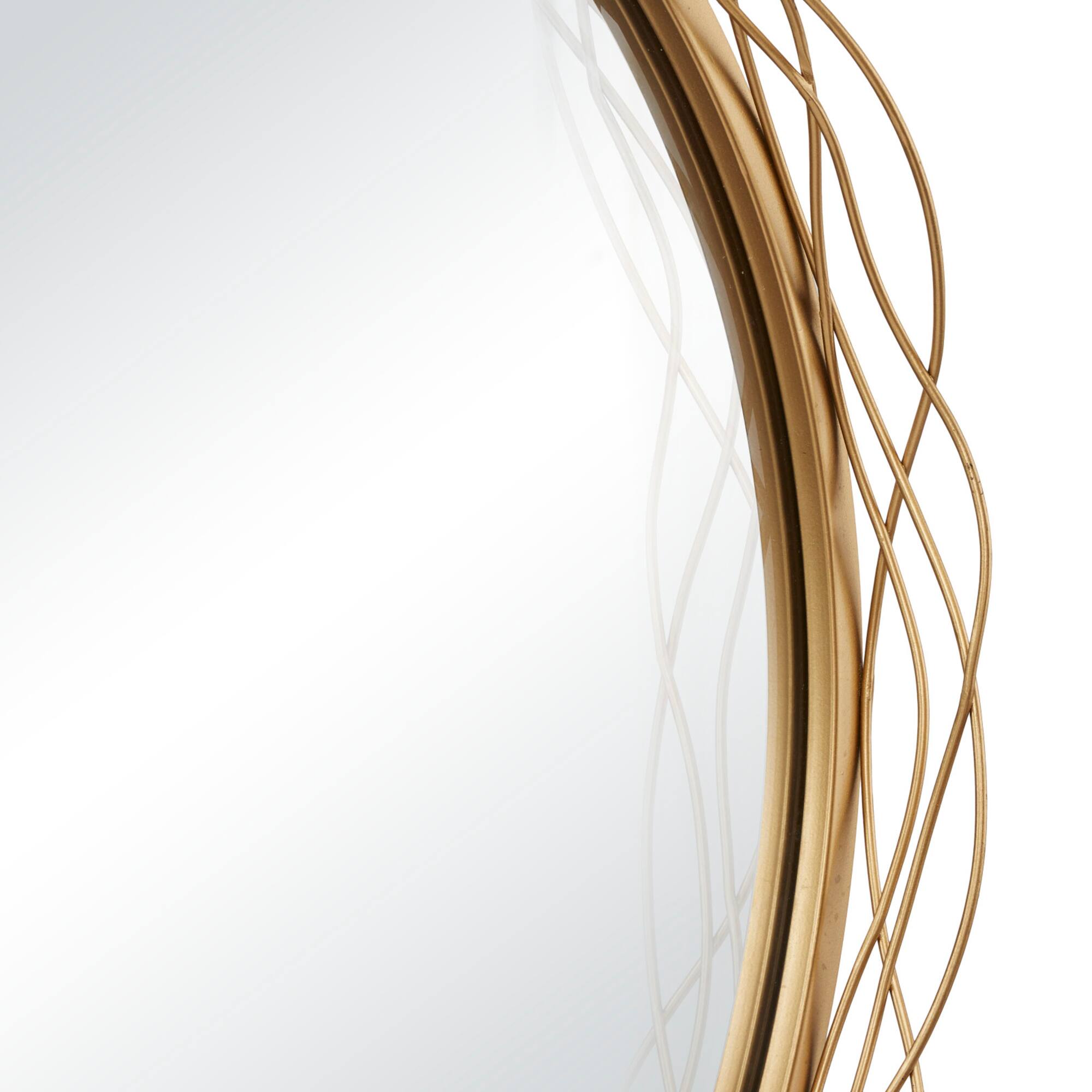 Gold Metal Glam Wall Mirror, Set of 24" x 24" x 3"